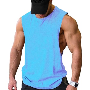 image:imageCOOFANDY Men Workout Tank Top 2 Pack Gym Bodybuilding Sleeveless T Shirts  Cut Off Muscle Shirts MoistureWicking Tees Drop Arm Open Side Round Neck Design Fitness Running Jogging Tank Top ShirtsLight Blue1pcs