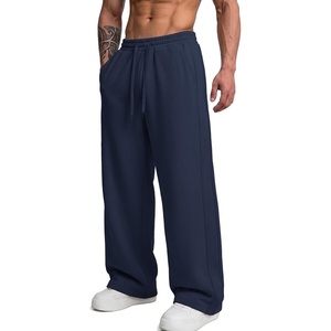 image:imageCOOFANDY Mens Casual Baggy Sweatpants Cotton Wide Leg Drawstring Pants  Fleece Lined Side Pleat Design Elastic Waistband Loose Fit Street Style Warm Fall and Winter Fashion Sides PocketsNavy Blue