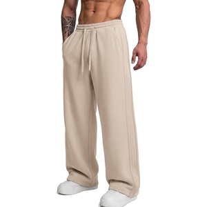 image:imageCOOFANDY Mens Casual Baggy Sweatpants Cotton Wide Leg Drawstring Pants  Fleece Lined Side Pleat Design Elastic Waistband Loose Fit Street Style Warm Fall and Winter Fashion Sides PocketsBeige