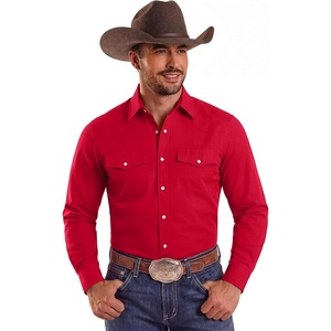 image:imageCOOFANDY Mens Western Cowboy Shirts Casual Button Down Shirt Long Sleeve  Lightweight2 Pocket with Pen HoldSuit for Country WeddingCowboyThemed PartyCostume BallMusic FestivalDinneror WorkRed