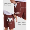 image:imageCOOFANDY Men Casual Shorts 7 Stretch Quick Dry Golf Shorts with 4 Pockets  Flat Front Back Elastic Waistband Button Closure Moisture Wicking Comfy Lightweight Shorts Dress for Hiking Work RunningBrick Red