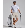 image:imageCOOFANDY Men Casual Shorts 7 Stretch Quick Dry Golf Shorts with 4 Pockets  Flat Front Back Elastic Waistband Button Closure Moisture Wicking Comfy Lightweight Shorts Dress for Hiking Work RunningLight Khaki