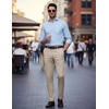 image:imageCOOFANDY Men Dress Pants Slim Fit Suit Pants Expandable Waist Casual Slacks  Business Formal Trousers Tuxedo Pant Wrinkle Free Flat Front Straight Leg Modern Style Office Work Wedding Dinner PartyLight Khaki