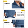 image:imageCOOFANDY Men Quarter Zip Pullover Mock Neck Long Sleeve Corduroy Sweatshirt  Lightweight Soft Warm Slightly Stretchy Regular Fit Old Money Business Casual Wear Fall Winter S3XLBlue