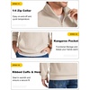 image:imageCOOFANDY Men Quarter Zip Pullover Mock Neck Long Sleeve Corduroy Sweatshirt  Lightweight Soft Warm Slightly Stretchy Regular Fit Old Money Business Casual Wear Fall Winter S3XLBeige