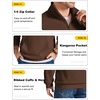 image:imageCOOFANDY Men Quarter Zip Pullover Mock Neck Long Sleeve Corduroy Sweatshirt  Lightweight Soft Warm Slightly Stretchy Regular Fit Old Money Business Casual Wear Fall Winter S3XLBrown