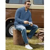 image:imageCOOFANDY Men Quarter Zip Pullover Mock Neck Long Sleeve Corduroy Sweatshirt  Lightweight Soft Warm Slightly Stretchy Regular Fit Old Money Business Casual Wear Fall Winter S3XLBlue