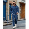 image:imageCOOFANDY Mens 2 Piece Tracksuit Casual Sweatsuit Hoodie Sweatpant Outfit  2 Piece Sweatsuit Fleece Hooded Tracksuit Hoodie amp Joggers Suit Casual Sweatshirt amp Sweatpant Set Outfit Fall WinterNavy