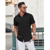 image:imageCOOFANDY Mens Button Down Shirt Short Sleeve Dress Shirt Casual Beach Summer Wedding ShirtBlackpolka Dots