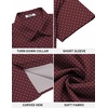 image:imageCOOFANDY Mens Button Down Shirt Short Sleeve Dress Shirt Casual Beach Summer Wedding ShirtWine Redpolka Dots