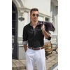 image:imageCOOFANDY Mens Button Down Shirts Wrinkle Free Dress Shirts for Men CasualBlackstripes