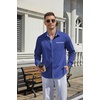image:imageCOOFANDY Mens Button Down Shirts Wrinkle Free Dress Shirts for Men CasualDark Blue