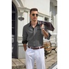 image:imageCOOFANDY Mens Button Down Shirts Wrinkle Free Dress Shirts for Men CasualDark Grey