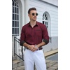 image:imageCOOFANDY Mens Button Down Shirts Wrinkle Free Dress Shirts for Men CasualDark Red