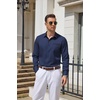 image:imageCOOFANDY Mens Button Down Shirts Wrinkle Free Dress Shirts for Men CasualNavy Blue