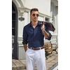 image:imageCOOFANDY Mens Button Down Shirts Wrinkle Free Dress Shirts for Men CasualNavy Blue