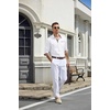image:imageCOOFANDY Mens Button Down Shirts Wrinkle Free Dress Shirts for Men CasualWhitekhaki Grid