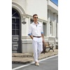 image:imageCOOFANDY Mens Button Down Shirts Wrinkle Free Dress Shirts for Men CasualWhitesmall Flowers