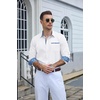 image:imageCOOFANDY Mens Button Down Shirts Wrinkle Free Dress Shirts for Men CasualWhitesmall Flowers