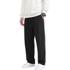 image:imageCOOFANDY Mens Casual Cotton Pant Knit Elastic Waist Yoga Pant with Pocket  Drawstring Waist Stretch Soft Fabric Jogger Sweatpants for Gym Running Relaxed Fit Straight Leg lightweight BreathableBlack