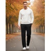 image:imageCOOFANDY Mens Casual Cotton Pant Knit Elastic Waist Yoga Pant with Pocket  Drawstring Waist Stretch Soft Fabric Jogger Sweatpants for Gym Running Relaxed Fit Straight Leg lightweight BreathableBlack