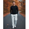 image:imageCOOFANDY Mens Casual Cotton Pant Knit Elastic Waist Yoga Pant with Pocket  Drawstring Waist Stretch Soft Fabric Jogger Sweatpants for Gym Running Relaxed Fit Straight Leg lightweight BreathableWhite