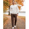 image:imageCOOFANDY Mens Casual Cotton Pant Knit Elastic Waist Yoga Pant with Pocket  Drawstring Waist Stretch Soft Fabric Jogger Sweatpants for Gym Running Relaxed Fit Straight Leg lightweight BreathableBrown