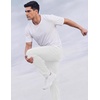 image:imageCOOFANDY Mens Casual Cotton Pant Knit Elastic Waist Yoga Pant with Pocket  Drawstring Waist Stretch Soft Fabric Jogger Sweatpants for Gym Running Relaxed Fit Straight Leg lightweight BreathableWhite