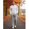 image:imageCOOFANDY Mens Casual Cotton Pant Knit Elastic Waist Yoga Pant with Pocket  Drawstring Waist Stretch Soft Fabric Jogger Sweatpants for Gym Running Relaxed Fit Straight Leg lightweight BreathableLight Grey