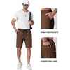 image:imageCOOFANDY Mens Casual Shorts 9 Chino Cotton Shorts Summer Beach Shorts 2026  Drawstring Shorts with Pockets Soft Stretch Lightweight Breathable Vacation Goft Chino Twill Classic fitBrown