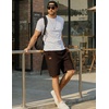 image:imageCOOFANDY Mens Casual Shorts 9 Chino Cotton Shorts Summer Beach Shorts 2026  Drawstring Shorts with Pockets Soft Stretch Lightweight Breathable Vacation Goft Chino Twill Classic fitBrown