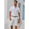 image:imageCOOFANDY Mens Casual Shorts 9 Inch Flat Front Lightweight Summer Shorts  Chinos Shorts 9 Inseam 4 Pockets Classic Fit Beach Vacation Shorts Wedding Wear Everyday StapleWhite