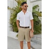 image:imageCOOFANDY Mens Casual Shorts 9 Inch Flat Front Lightweight Summer Shorts  Chinos Shorts 9 Inseam 4 Pockets Classic Fit Beach Vacation Shorts Wedding Wear Everyday StapleLight Khaki