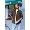 image:imageCOOFANDY Mens Corduroy Button Down Shirts Jackets Casual Long Sleeve Shacket Lightweight Overshirts with Flap PocketsChestnut Brown
