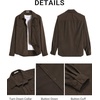 image:imageCOOFANDY Mens Corduroy Button Down Shirts Jackets Casual Long Sleeve Shacket Lightweight Overshirts with Flap PocketsChestnut Brown
