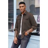 image:imageCOOFANDY Mens Corduroy Button Down Shirts Jackets Casual Long Sleeve Shacket Lightweight Overshirts with Flap PocketsChestnut Brown