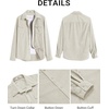 image:imageCOOFANDY Mens Corduroy Button Down Shirts Jackets Casual Long Sleeve Shacket Lightweight Overshirts with Flap PocketsLight Khaki