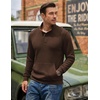 image:imageCOOFANDY Mens Corduroy Sweatshirt 14 Button Long Sleeve Pullover  Corduroy Sweatshirt Quarter Button Pullover Lightweight Long Sleeve Kangaroo Pockets Athletic Sweater WorkoutBrown