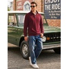 image:imageCOOFANDY Mens Corduroy Sweatshirt 14 Button Long Sleeve Pullover  Corduroy Sweatshirt Quarter Button Pullover Lightweight Long Sleeve Kangaroo Pockets Athletic Sweater WorkoutDeep Red
