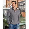 image:imageCOOFANDY Mens Corduroy Sweatshirt 14 Button Long Sleeve Pullover  Corduroy Sweatshirt Quarter Button Pullover Lightweight Long Sleeve Kangaroo Pockets Athletic Sweater WorkoutGrey