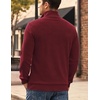 image:imageCOOFANDY Mens Corduroy Sweatshirt 14 Button Long Sleeve Pullover  Corduroy Sweatshirt Quarter Button Pullover Lightweight Long Sleeve Kangaroo Pockets Athletic Sweater WorkoutDeep Red