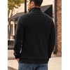 image:imageCOOFANDY Mens Corduroy Sweatshirt 14 Button Long Sleeve Pullover  Corduroy Sweatshirt Quarter Button Pullover Lightweight Long Sleeve Kangaroo Pockets Athletic Sweater WorkoutBlack