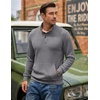 image:imageCOOFANDY Mens Corduroy Sweatshirt 14 Button Long Sleeve Pullover  Corduroy Sweatshirt Quarter Button Pullover Lightweight Long Sleeve Kangaroo Pockets Athletic Sweater WorkoutGrey