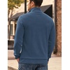 image:imageCOOFANDY Mens Corduroy Sweatshirt 14 Button Long Sleeve Pullover  Corduroy Sweatshirt Quarter Button Pullover Lightweight Long Sleeve Kangaroo Pockets Athletic Sweater WorkoutDark Blue