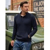 image:imageCOOFANDY Mens Corduroy Sweatshirt 14 Button Long Sleeve Pullover  Corduroy Sweatshirt Quarter Button Pullover Lightweight Long Sleeve Kangaroo Pockets Athletic Sweater WorkoutNavy Blue
