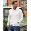 image:imageCOOFANDY Mens Corduroy Sweatshirt 14 Button Long Sleeve Pullover  Corduroy Sweatshirt Quarter Button Pullover Lightweight Long Sleeve Kangaroo Pockets Athletic Sweater WorkoutWhite
