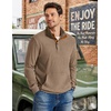image:imageCOOFANDY Mens Corduroy Sweatshirt 14 Button Long Sleeve Pullover  Corduroy Sweatshirt Quarter Button Pullover Lightweight Long Sleeve Kangaroo Pockets Athletic Sweater WorkoutKhaki