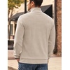 image:imageCOOFANDY Mens Corduroy Sweatshirt 14 Button Long Sleeve Pullover  Corduroy Sweatshirt Quarter Button Pullover Lightweight Long Sleeve Kangaroo Pockets Athletic Sweater WorkoutBeige