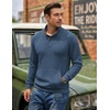 image:imageCOOFANDY Mens Corduroy Sweatshirt 14 Button Long Sleeve Pullover  Corduroy Sweatshirt Quarter Button Pullover Lightweight Long Sleeve Kangaroo Pockets Athletic Sweater WorkoutDark Blue
