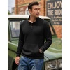 image:imageCOOFANDY Mens Corduroy Sweatshirt 14 Button Long Sleeve Pullover  Corduroy Sweatshirt Quarter Button Pullover Lightweight Long Sleeve Kangaroo Pockets Athletic Sweater WorkoutBlack